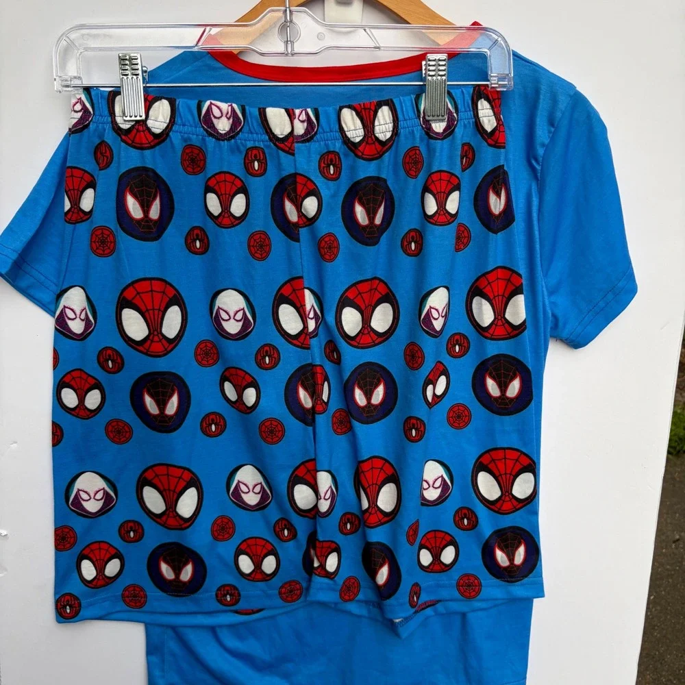 Spider-Man Miles‎ Morales Ghost-Spider Pajama Set Blue Kids Size 160 Shorts Tee